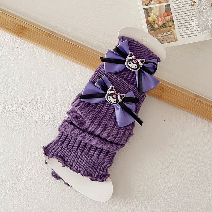 Wholesale Socks Girls'  Spring and Autumn Lolita Wool Knitted Warm Leg Pile Middle Tube Shallow Leg Cover