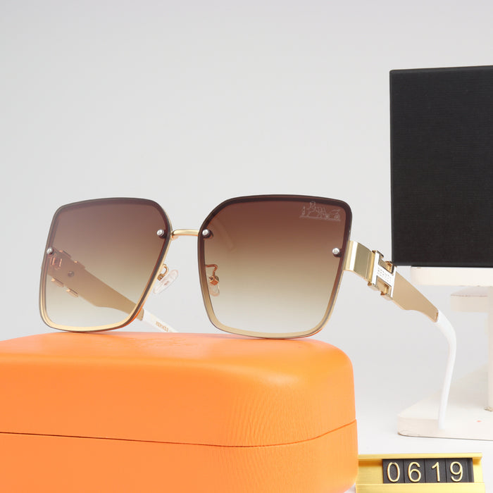 Wholesale Letter frameless sunglasses, high-end fashion, travel street photography, sunscreen sunglasses