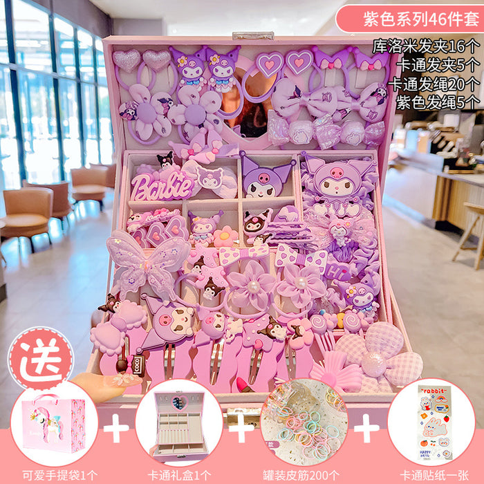 Wholesale Children' s New Headwear Girl Birthday Gift Jewelry Box Princess Girl Hair Accessories Set Gift Box Baby Hair Clip