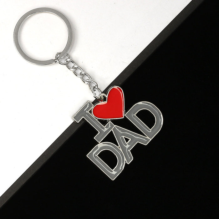 Wholesale Metal I LOVE MUM English Letter Keychain JDC-KC-Aohong011