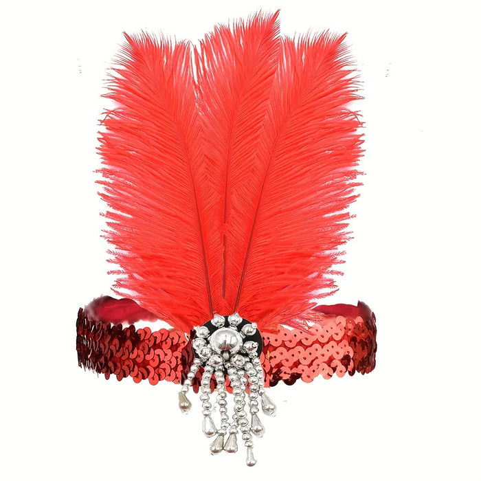 Wholesale Purple Feather Headband 1920S Gatsby Style Hair Accessory For Masquerade Party