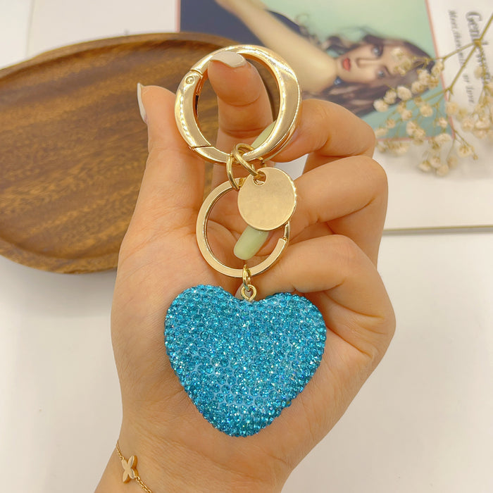 Wholesale Rhinestone Love Soft Clay Keychain JDC-KC-NaiLi003