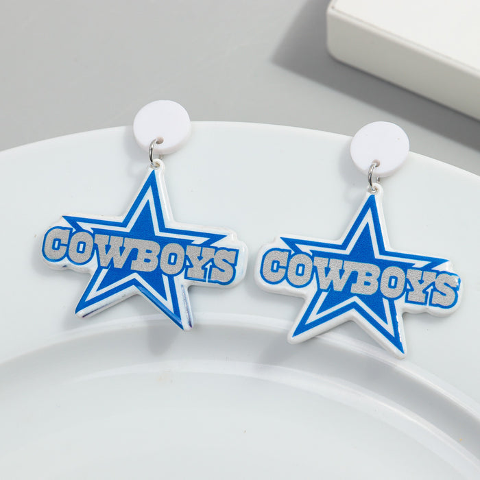 Wholesale Football League Exaggerated Earrings