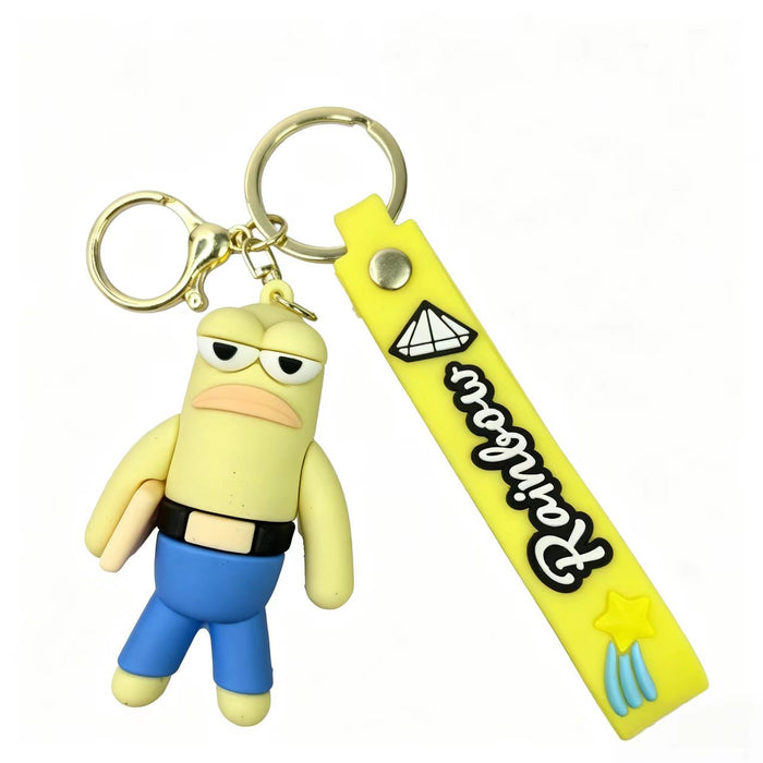Wholesale Bottom Silly Fish Keychain Funny PVC Cartoon Pendant MOQ≥2