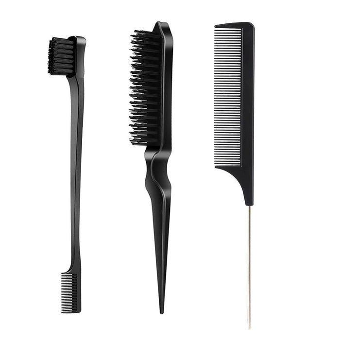 Wholesale 5 Piece Plastic Hair Styling Tool Set With Tail Comb And Brow Brush For Boutique Resale