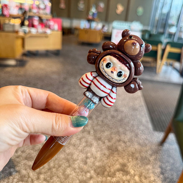 Wholesale Cartoon smiley face funny flash diamond press ballpoint pen cute dreamy bead pen