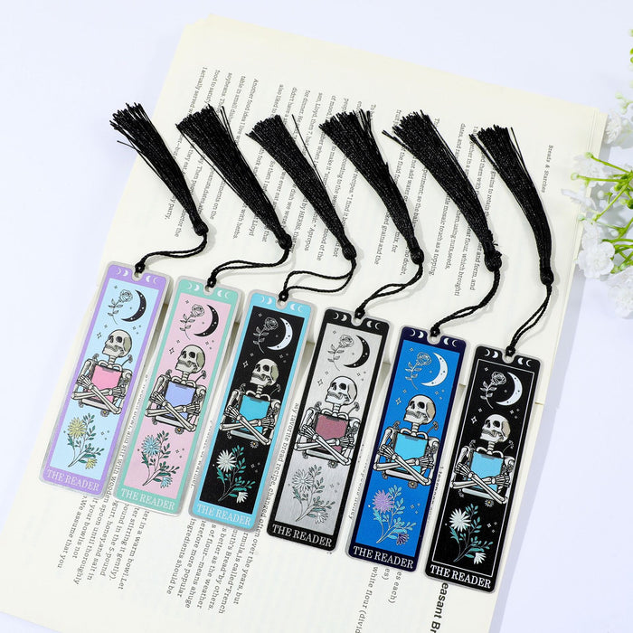 Wholesale Skull Design Cultural and Creative Stainless Steel Reading Bookmark