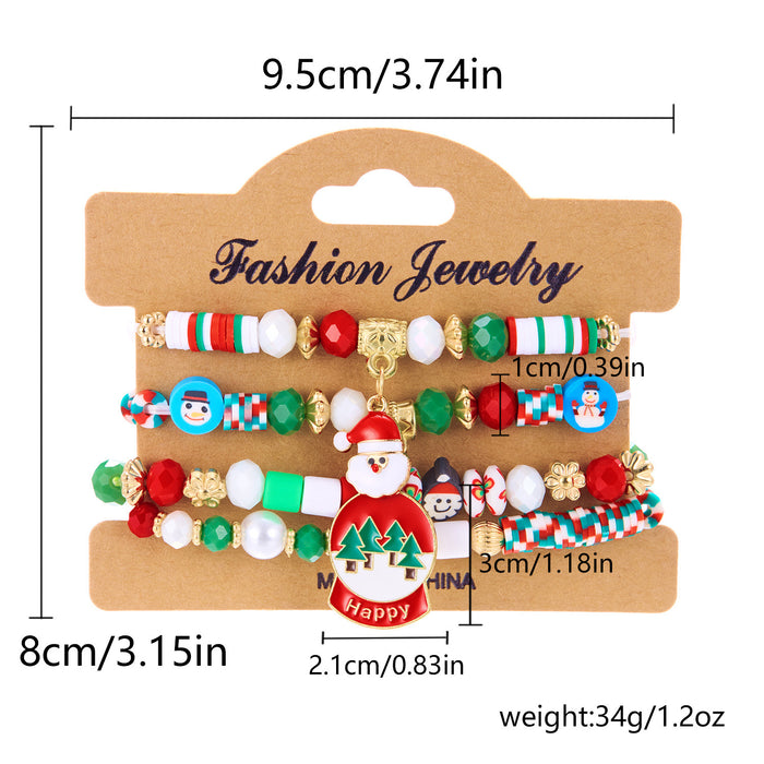 Wholesale Combination Bracelet Creative Colorful Acrylic Beaded Bracelet  suit