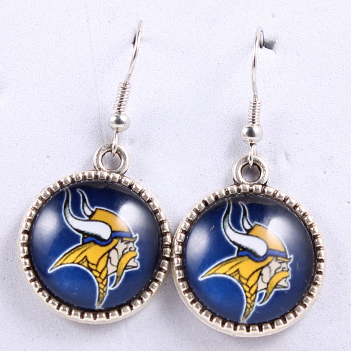 Wholesale Football team earrings jewelry cowboy pirate steel