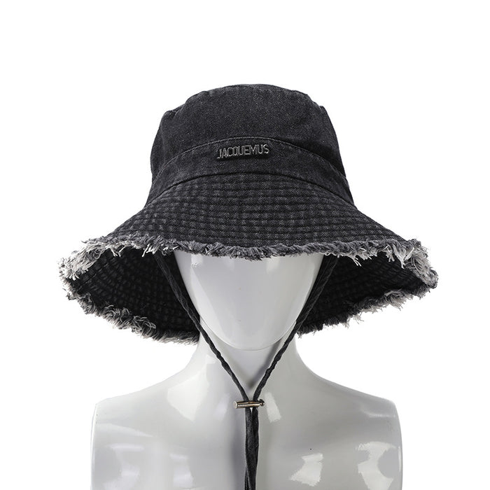 Wholesale Bucket Hat for Women, Summer Sun Protection Vintage Frayed Brim Bucket Hat