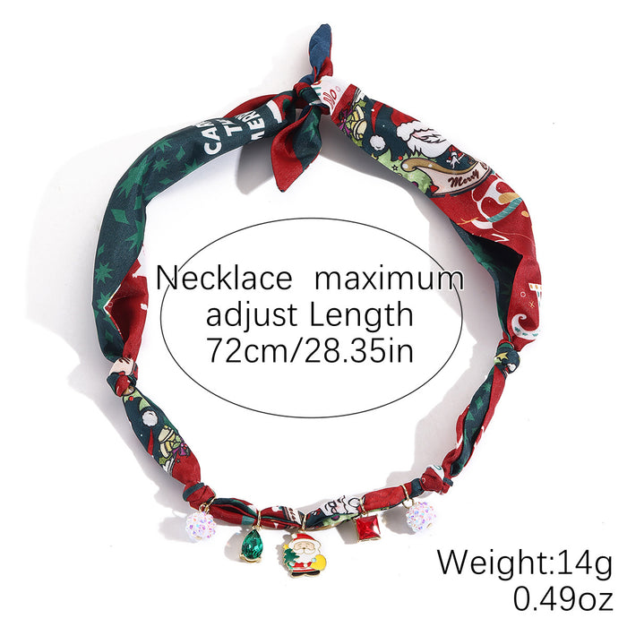 Wholesale Jewelry Summer Silk Scarf Necklace Multi-Pendant Pearl Colorful Silk Scarf Necklace