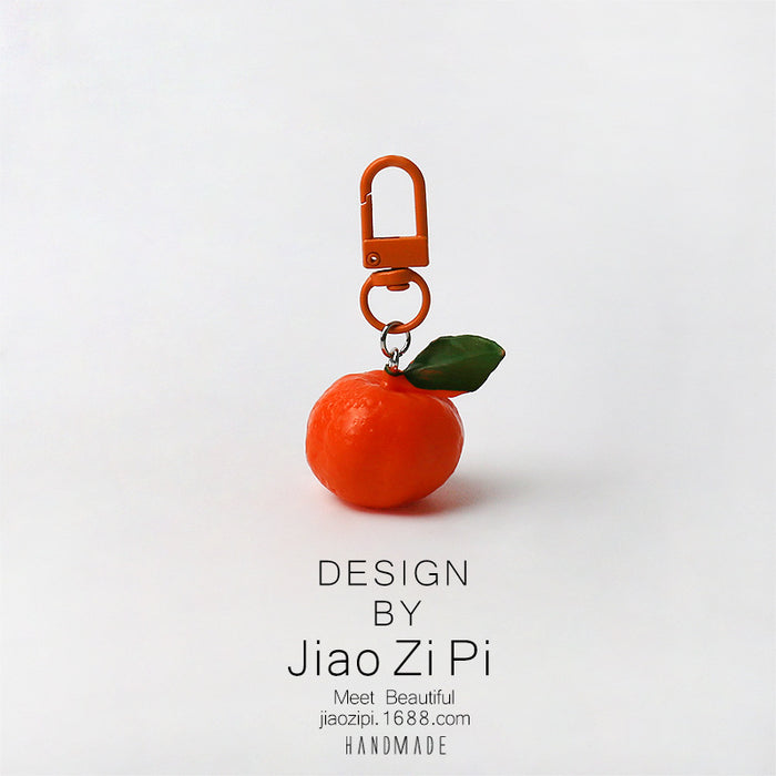 Wholesale orange key chain fun pendant simple bag small ornaments mini cute accessories