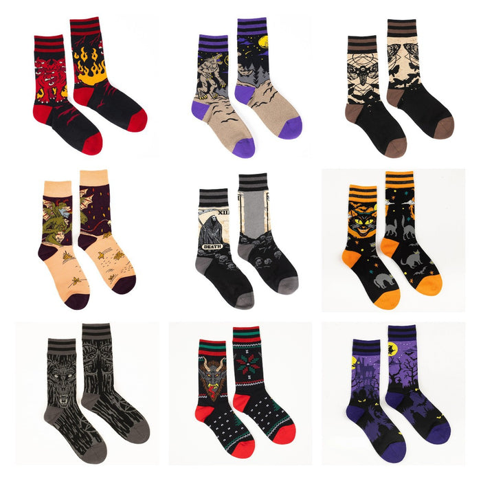 Wholesale Gothic Retro Jacquard Skateboard Mid Cap Cotton Socks JDC-SK-QiMao001