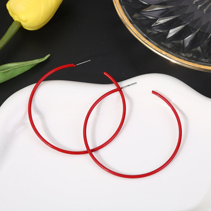 Wholesale Metal Hoops Lacquered Earrings JDC-ES-LiR006