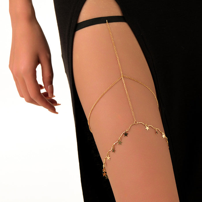 Wholesale Sexy casual pearl leg ring body chain, simple and fashionable tassel thigh chain