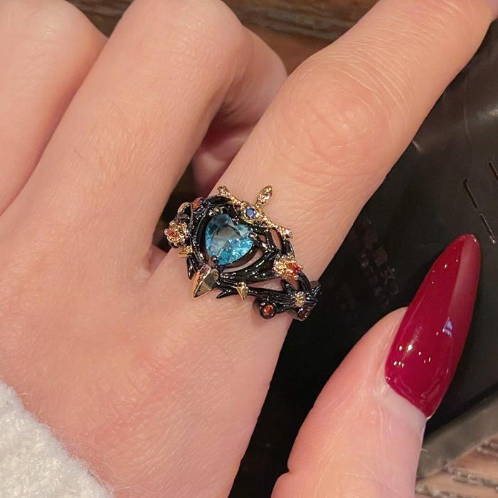 Wholesale New Zircon Open End Ring with a Vintage Flower Style and a Personalized High End Feeling
