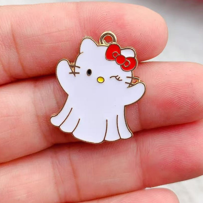 Wholesale 10pcs  DIY Devil Ghost Alloy Drip Oil Bag Pendant Necklace