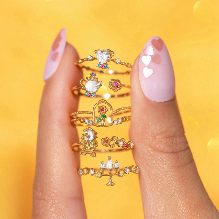Wholesale Princess Ring Copper Zircon Gift Jewelry Accessory