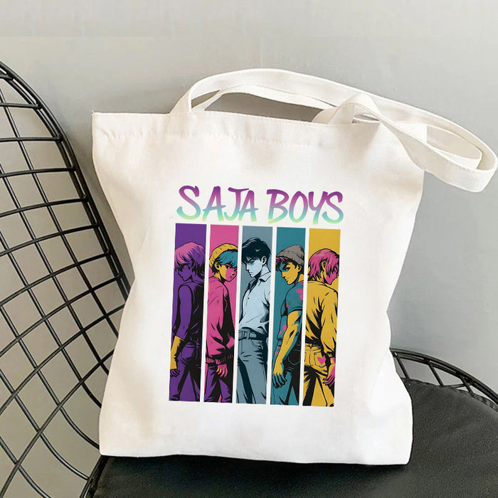 Wholesale 40cm* 34cm K-POP printed canvas large capacity handbags