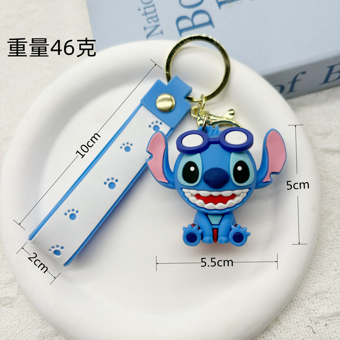 Wholesale  cartoon stillson keychain couple schoolbag pendant car key chain