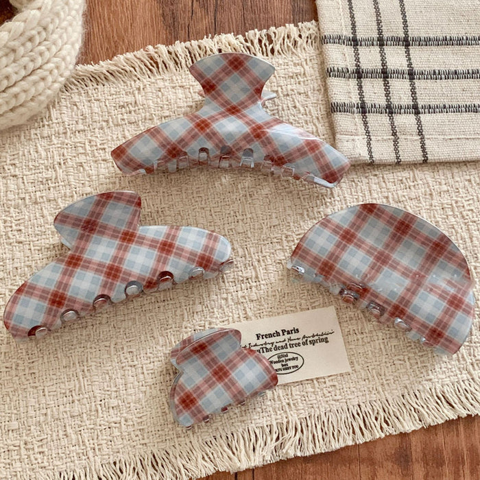 Wholesale PVC Plaid Claw Hair Clip - Retro Fashion Accessory