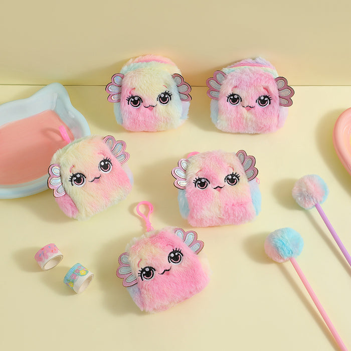 Wholesale Giant salamander plush storage bag student earphone bag lipstick bag children' s cartoon coin purse small hanging bag