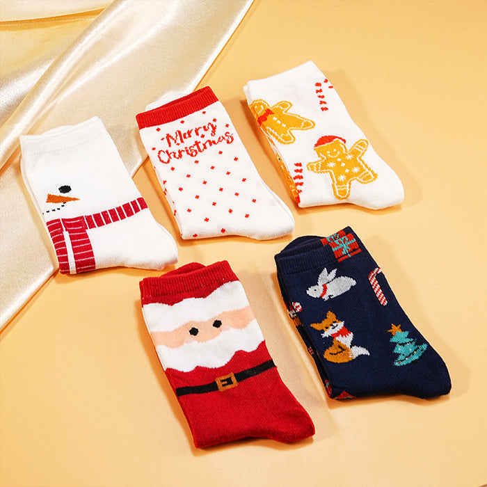 Wholesale Cartoon Christmas Socks Christmas Socks Elk Mid-Calf Socks Christmas Women' s Socks