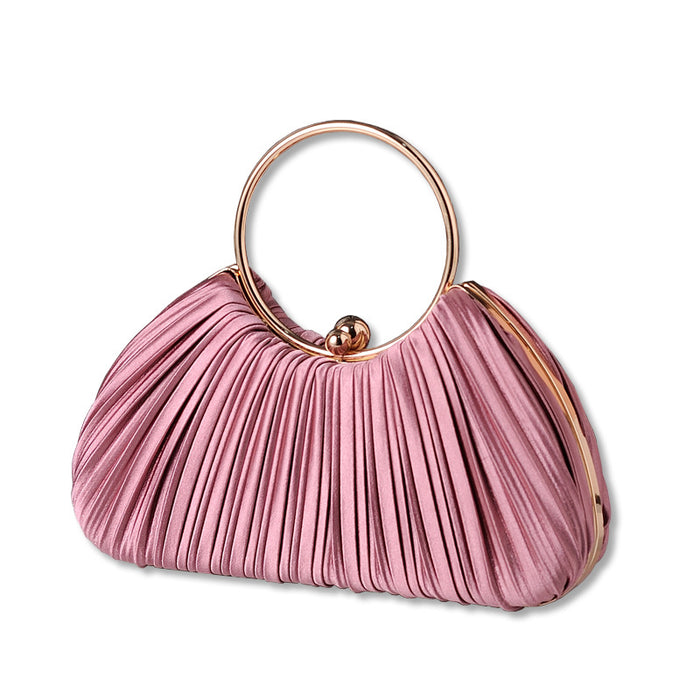 Wholesale Apricot Pleated Evening Bag Handbag JDC-HB-YiX019