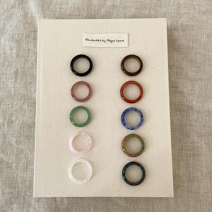 Wholesale Natural stone ring, niche personality, simple and versatile temperament, ring ring, ring