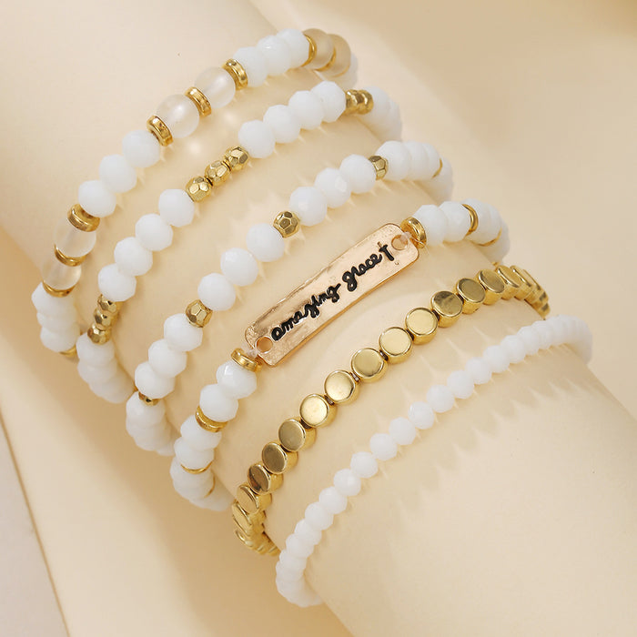 Wholesale 6-piece set of accessories, bracelet set, temperament, acrylic bead, versatile and layered bracelet, bracelet decoration