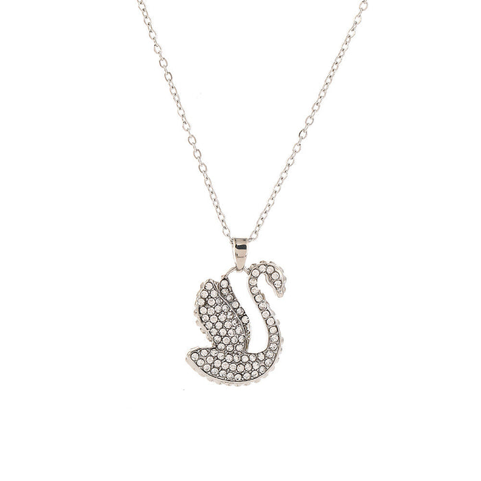 Wholesale Diamond-encrusted swan necklaces come in a variety of colors