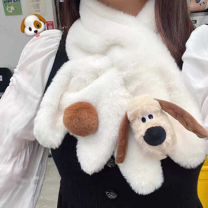 Wholesale Scarf Faux Rabbit Fur Warmer Winter Sweaty Puppy JDC-SF-QiuK001