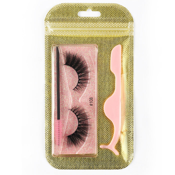 Wholesale combination 3d false eyelashes natural thick pair MOQ≥3 JDC-EY-LanJL002