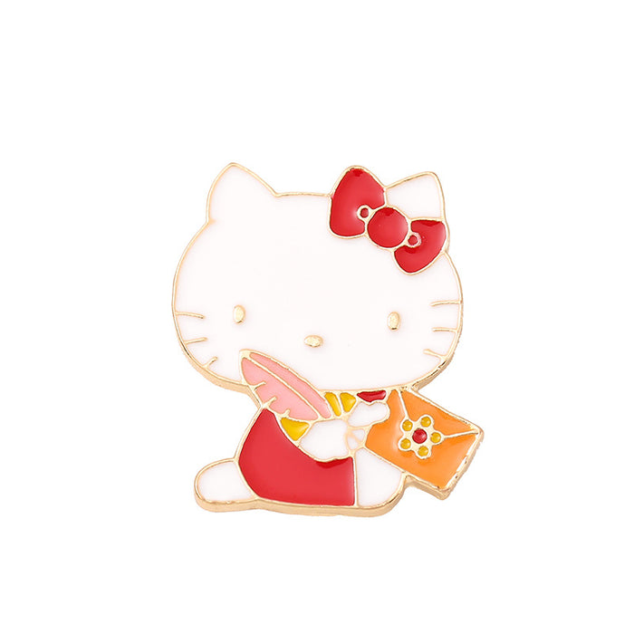 Wholesale Cartoon Cute Metal Cat Badge Brooch