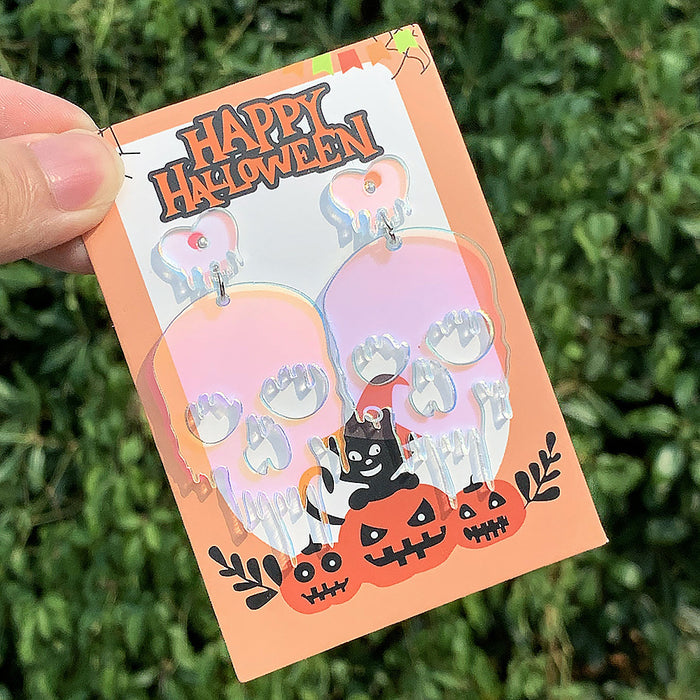 Wholesale  Acrylic Paint Earrings Ghost Personalized Long Earrings Holiday Earrings