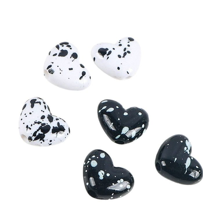 Wholesale New Acrylic Black and White Contrast Effect Love Beads Love Beads Love Beads Loose Beads