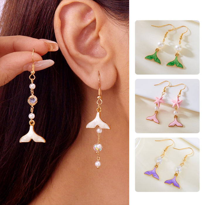 Wholesale Earrings Fishtail Pearl Earrings Summer Seaside Beach Holiday Style