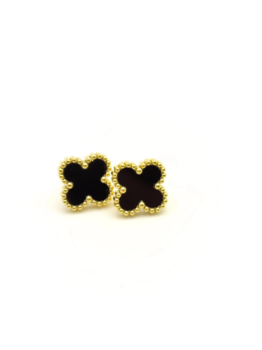 Wholesale Double-sided Four-leaf Clover Titanium Steel Earrings JDC-ES-YiShi001