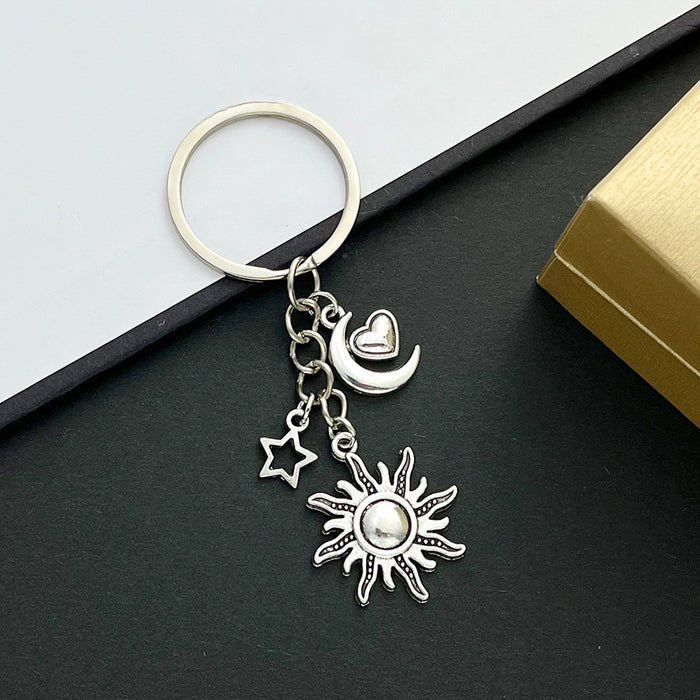 Wholesale Sun Moon Heart Star Zinc Alloy Keychain JDC-KC-LuNeng014