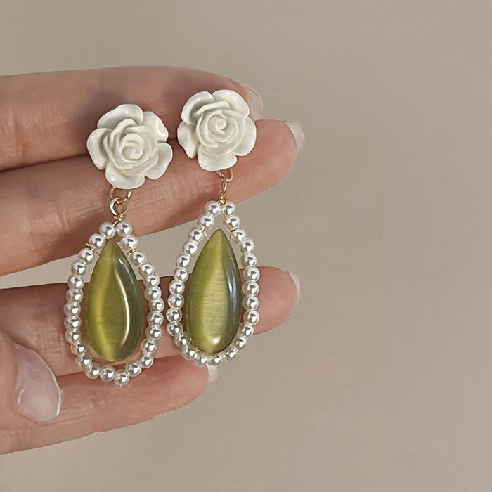 Wholesale Green Alloy Earrings JDC-ES-Guany009