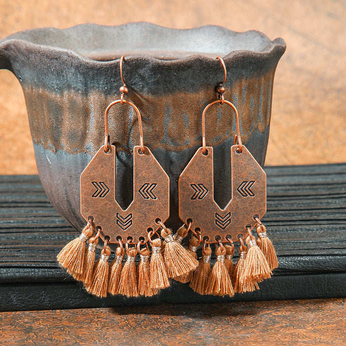 Wholesale 2pcs retro ethnic geometric turquoise earrings