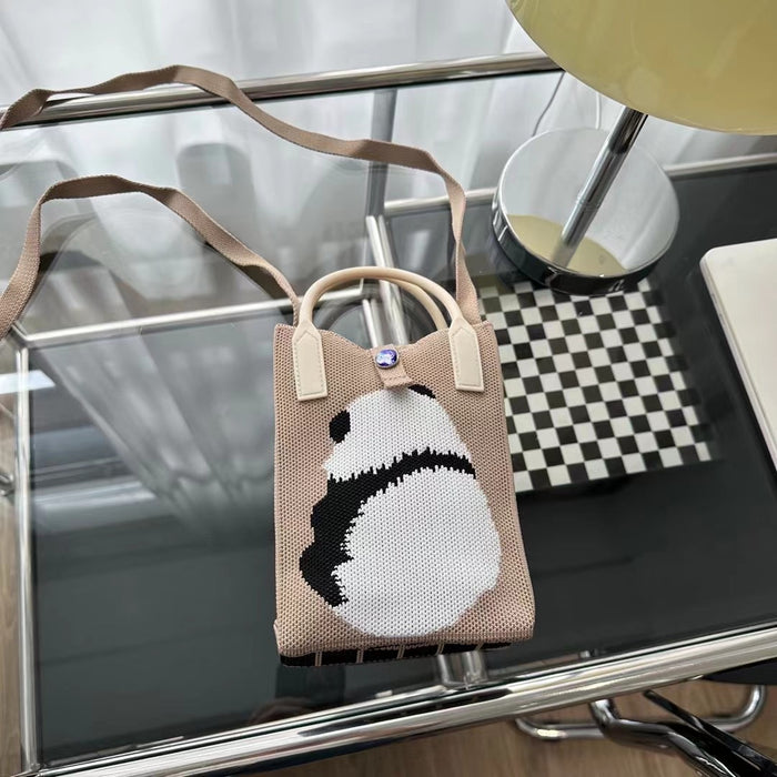 Wholesale Cute Panda Mini Portable Knitted Shoulder Bag JDC-SD-XD001