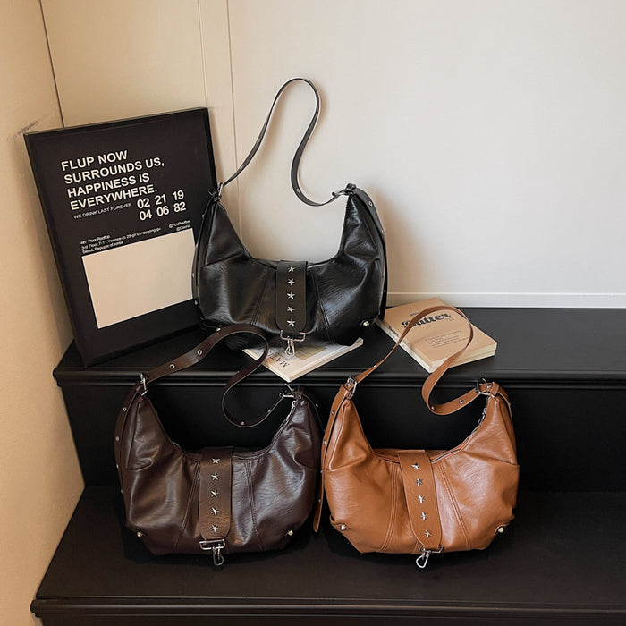 Wholesale Chic Women' s Large PU Crossbody Bag Black Street Style