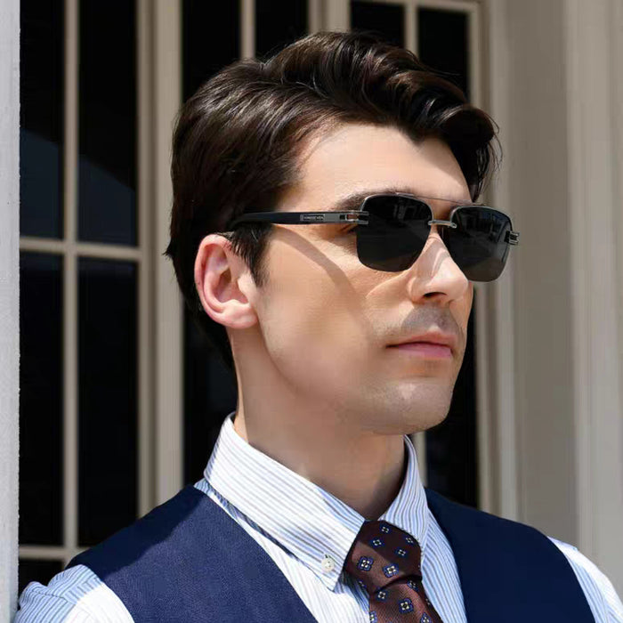 Wholesale Men's polarized sunglasses with stylish large frame, designed for driving and fishing, with a high-end feel