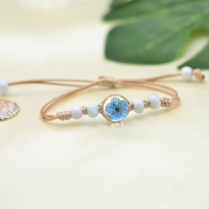 Wholesale Ball Dried Flower Plant Real Flower Bracelet