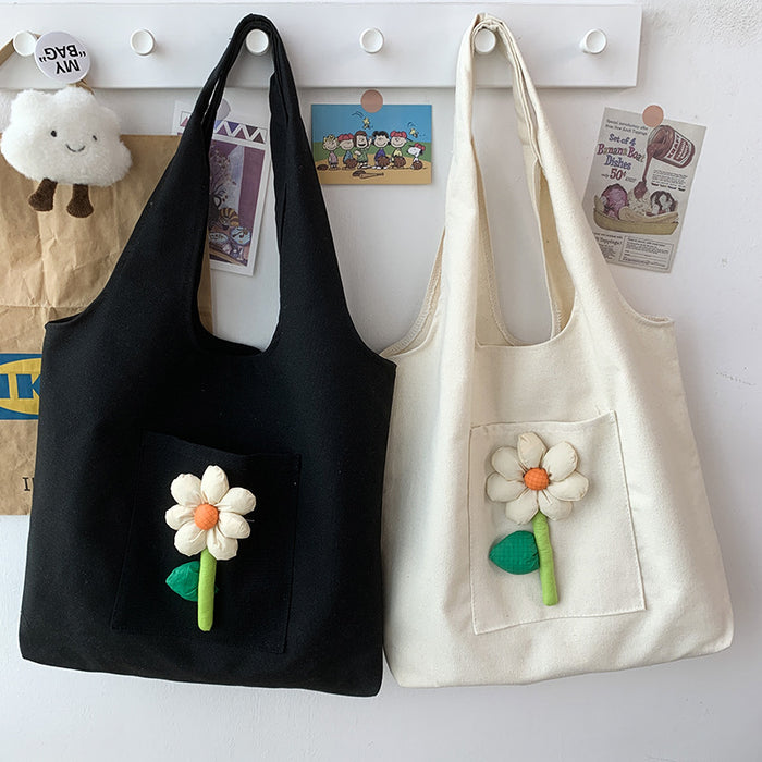 Wholesale Canvas bag, single shoulder flower sail bag, vest bag, shopping bag