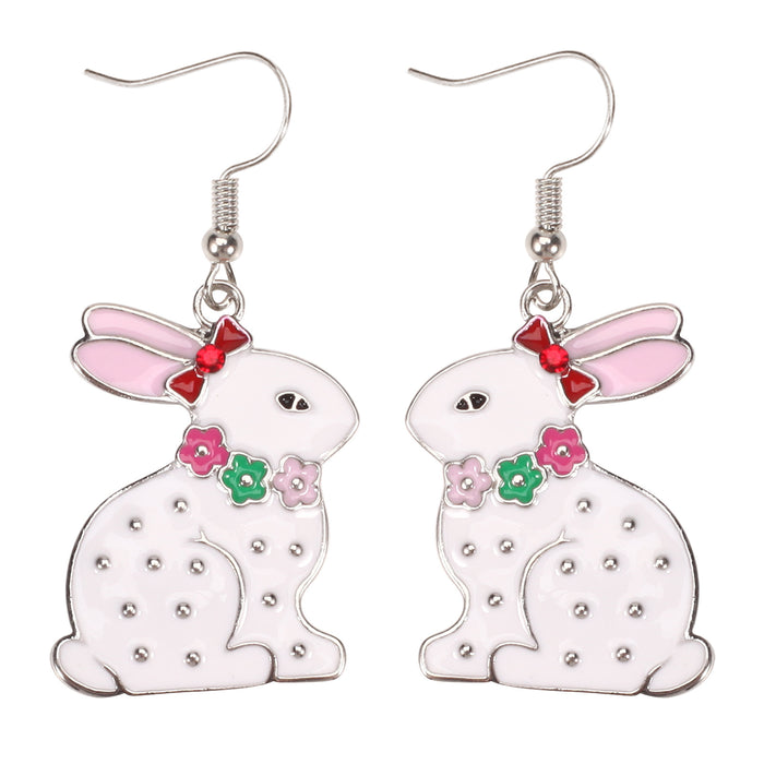 Wholesale Easter Earrings Cartoon Cute Rabbit Egg Carrot Alloy Earrings JDC-ES-Xiny007