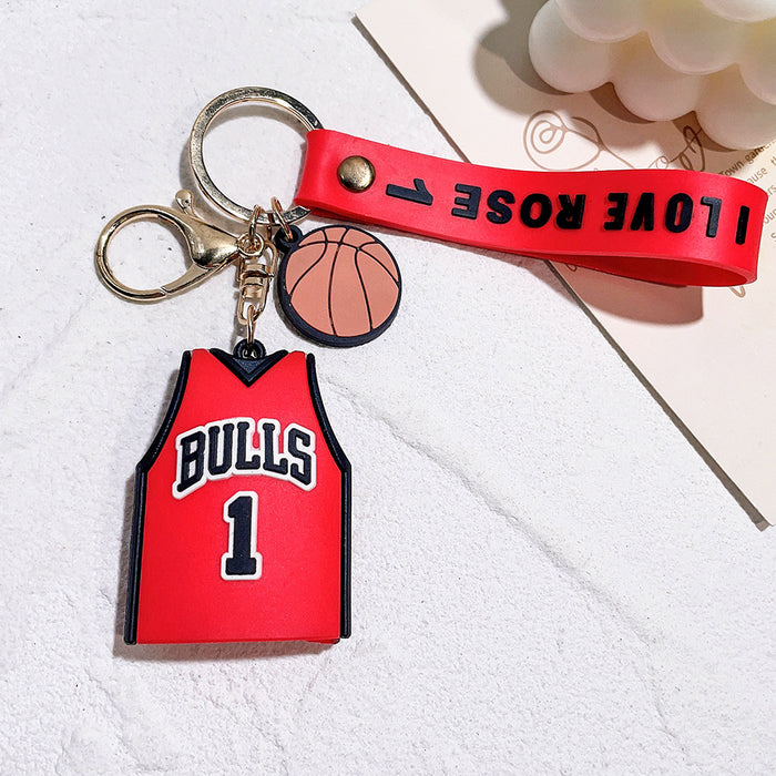 Wholesale Silicone Cartoon Jersey Keychain JDC-KC-Qiwei026