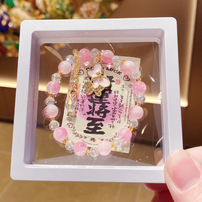 Wholesale Purple Floral Butterfly Bowknot Bracelet for Little Girls MOQ≥3