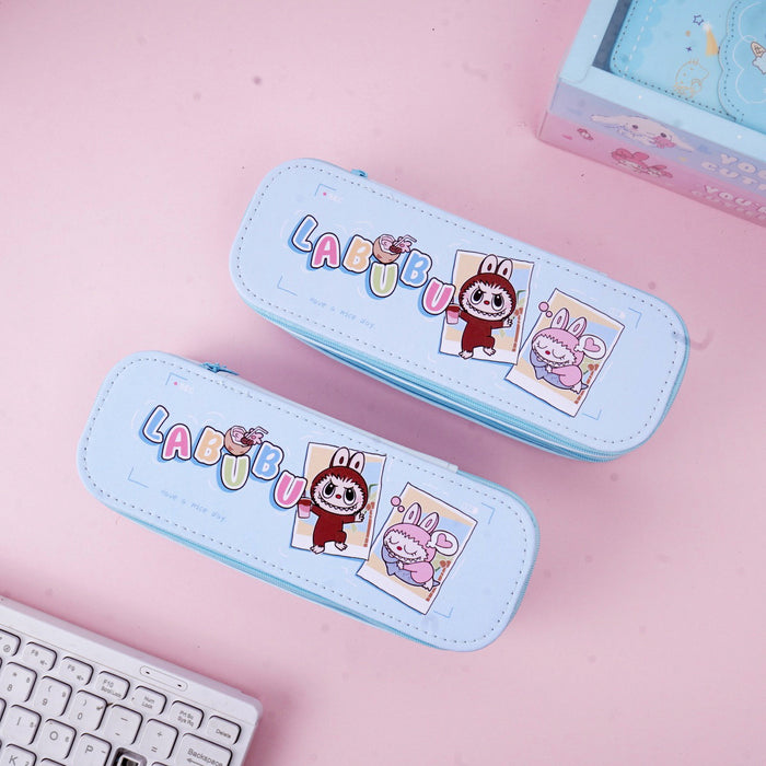 Wholesale Cute Double Layer Cloth Pencil Case Large Capacity